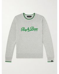 Rag & Bone Logo-embroidered Cotton Jumper - Grey