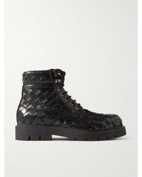 Bottega Veneta - Haddock Intrecciato Leather Ankle Boots - Lyst