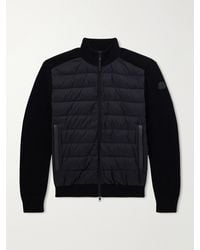 Moncler - Logo-Appliquéd Cashmere-Blend and Quilted Shell Down Jacket - Lyst