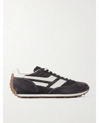 Tom Ford - Mick Leather-Trimmed Suede Sneakers - Lyst