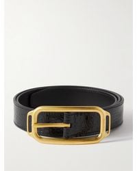 Tom Ford - 3cm Glossed Croc-effect Leather Belt - Lyst
