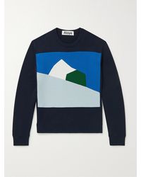 Aloye Colour-block Cotton-jersey Sweatshirt - Blue