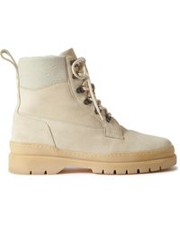 Loro Piana - Gravel Cashmere-trimmed Suede Boots - Lyst