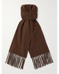 Loro Piana - Striped Fringed Wool And Cashmere-blend Twill Scarf - Lyst