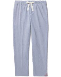 Orlebar Brown - Alex Tapered Striped Cotton-blend Seersucker Drawstring Trousers - Lyst