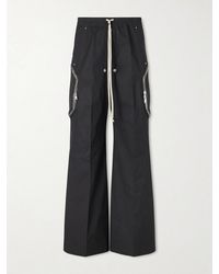 Rick Owens - Heizer Belas Wide-leg Cotton-blend Poplin Drawstring Cargo Trousers - Lyst