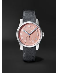 Aera - M-1 Dune Automatic 39Mm Stainless Steel And Suede Watch - Lyst