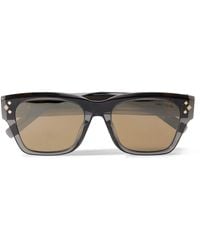 Dior - Cd Diamond S2i Havana Geometric Acetate And Silver-tone Sunglasses - Lyst