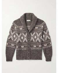 Brunello Cucinelli - Shawl-Collar Fair Isle Alpaca-Blend Cardigan - Lyst