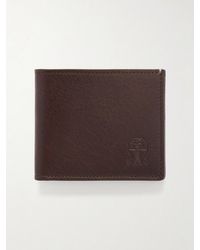 Brunello Cucinelli - Logo-Debossed Leather Billfold Wallet - Lyst