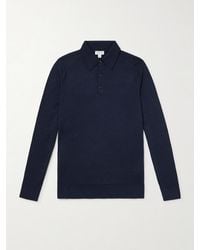 Sunspel - Slim-Fit Merino Wool Polo Shirt - Lyst