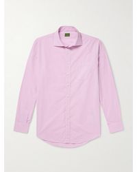 Sid Mashburn - Spread-Collar Checked Cotton-Poplin Shirt - Lyst