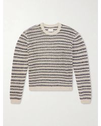 Aimé Leon Dore - Striped Open-Knit Cotton-Blend Sweater - Lyst