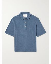 A Kind Of Guise Organic Cotton-terry Polo Shirt - Blue