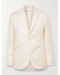 Favourbrook - Slim-Fit Herringbone Linen And Silk-Blend Suit Jacket - Lyst