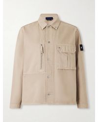 Stone Island - Denim Logo-Appliquéd Light Bull Denim-Tc Overshirt - Lyst