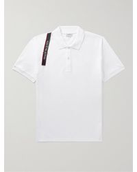 Alexander McQueen - Harness Polo Shirt in Piqué con logo Selvedge - Lyst