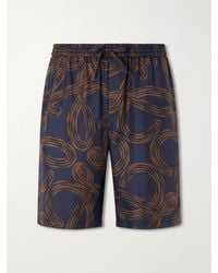 Loewe - Paula's Ibiza Straight-Leg Printed Silk Drawstring Shorts - Lyst
