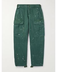 CHERRY LA - Straight-leg Paint-splattered Cotton-twill Cargo Trousers - Lyst