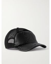 Gucci - Jumbo GG Logo-embossed Leather And Mesh Baseball Cap - Lyst