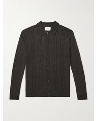 NN07 - Thor 6584 Pointelle-knit Wool-blend Cardigan - Lyst