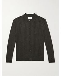 NN07 - Thor 6584 Pointelle-knit Wool-blend Cardigan - Lyst