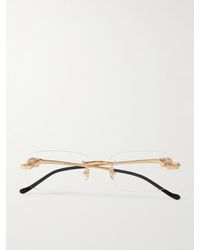 Cartier - Panthère Rimless Rectangular-Frame-Tone Optical Glasses - Lyst