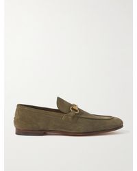 Gucci - Jordaan Loafers aus Veloursleder mit "Horsebit"-Detail - Lyst