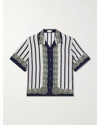 Versace - Striped Silk-Crepe De Chine Shirt - Lyst