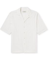 Officine Generale - Eren Camp-collar Striped Cotton-jacquard Shirt - Lyst