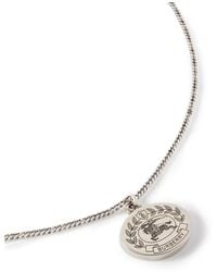 Burberry - Logo-engraved Palladium-plated Pendant Necklace - Lyst