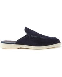 Loro Piana - Babouche Walk Suede Backless Loafers - Lyst