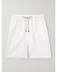 Zimmerli of Switzerland - Straight-leg Linen And Cotton-blend Drawstring Shorts - Lyst