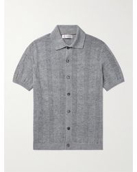 Brunello Cucinelli - Gestreiftes Hemd aus einer Leinen-Baumwollmischung - Lyst