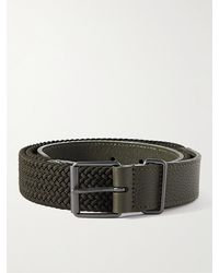 Anderson's - 3cm Leather-trimmed Woven Elastic Belt - Lyst