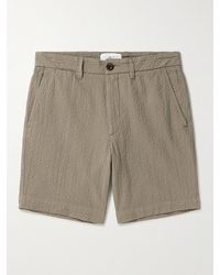 MR P. - Slim-fit Straight-leg Stretch-cotton Seersucker Shorts - Lyst