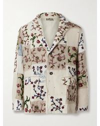 Kartik Research - Chintz Embroidered Bead-Embellished Patchwork Frayed Cotton Blazer - Lyst