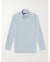 J. Mueser - Striped Cotton-poplin Shirt - Lyst