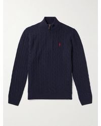 Polo Ralph Lauren - Half-zip Cable-knit Wool-blend Jumper - Lyst