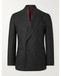 Rubinacci - Slim-Fit Double-Breasted Wool-Flannel Suit Jacket - Lyst