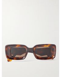 Loewe - Anagram Rectangular-frame Tortoiseshell Acetate Sunglasses - Lyst