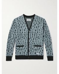 Wacko Maria - Jacquard-Knit Mohair-Blend Cardigan - Lyst
