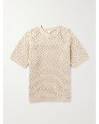 Bottega Veneta - Crocheted Cotton T-shirt - Lyst