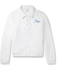 Rhude - Logo-embroidered Cotton-terry Polo Shirt - Lyst