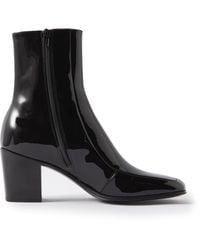 Saint Laurent - Beau Patent-leather Boots - Lyst