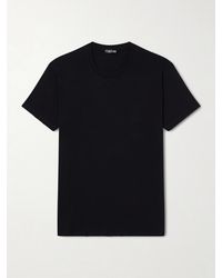 Tom Ford - Pointelle-knit Cotton T-shirt - Lyst
