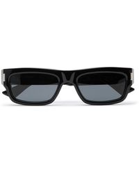 Saint Laurent - Rectangular-Frame Acetate Sunglasses - Lyst