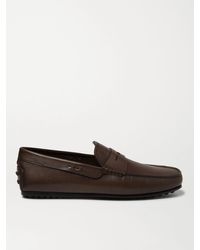 Tod's City Gommino Leather Penny Loafers - Brown