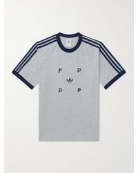 adidas Originals - Pop Trading Company Logo-print Striped Cotton-jersey T-shirt - Lyst