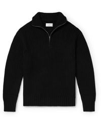 MR P. - Ribbed Wool And Cashmere-Blend Half-Zip Sweater - Lyst